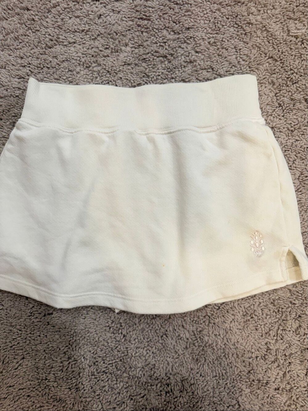 Free People Ivory White Embroidered Skort Size XS Boho Mini Skirt Shorts Casual
